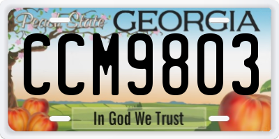 GA license plate CCM9803