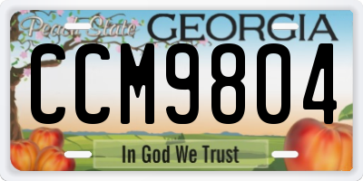 GA license plate CCM9804