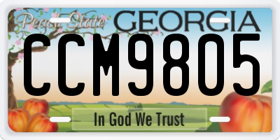 GA license plate CCM9805