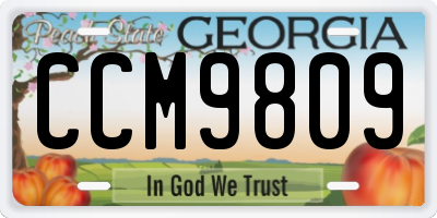 GA license plate CCM9809