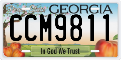 GA license plate CCM9811