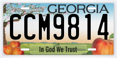 GA license plate CCM9814