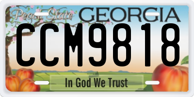 GA license plate CCM9818