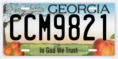 GA license plate CCM9821