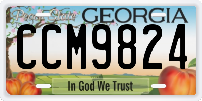 GA license plate CCM9824