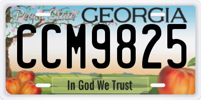 GA license plate CCM9825