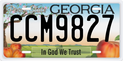 GA license plate CCM9827