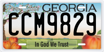 GA license plate CCM9829