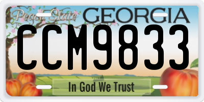 GA license plate CCM9833