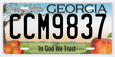 GA license plate CCM9837