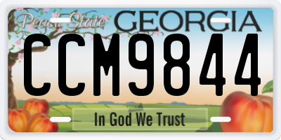 GA license plate CCM9844