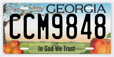 GA license plate CCM9848