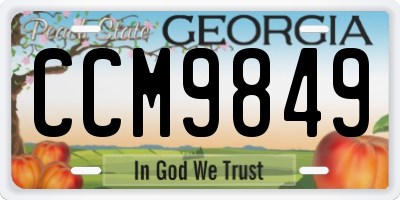 GA license plate CCM9849