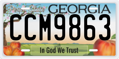 GA license plate CCM9863