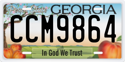 GA license plate CCM9864