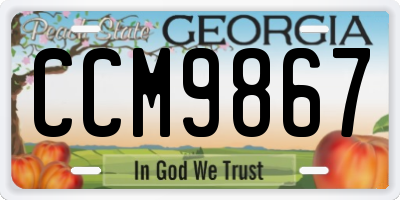 GA license plate CCM9867