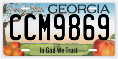 GA license plate CCM9869
