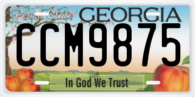 GA license plate CCM9875