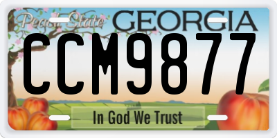 GA license plate CCM9877