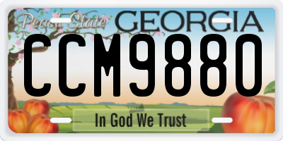 GA license plate CCM9880