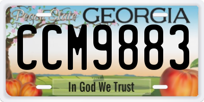 GA license plate CCM9883