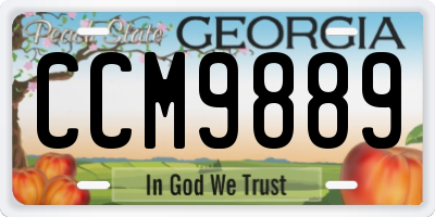 GA license plate CCM9889