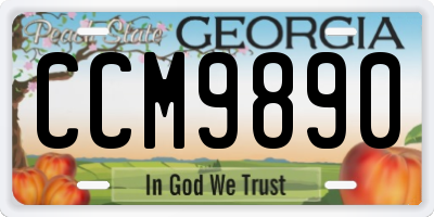 GA license plate CCM9890