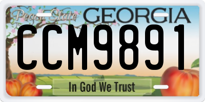 GA license plate CCM9891