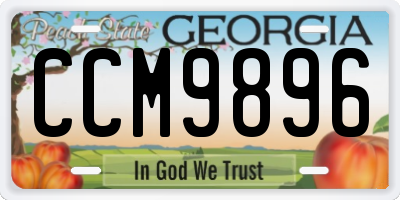 GA license plate CCM9896