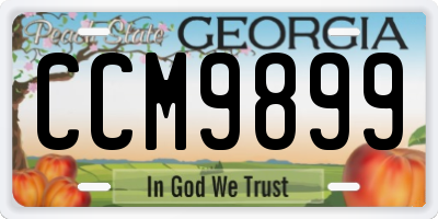GA license plate CCM9899
