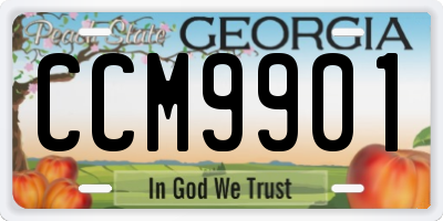 GA license plate CCM9901