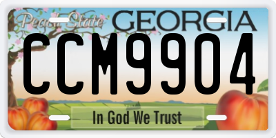 GA license plate CCM9904