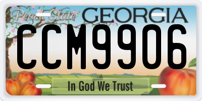GA license plate CCM9906