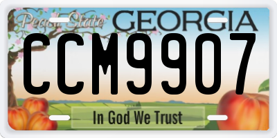 GA license plate CCM9907