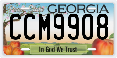 GA license plate CCM9908