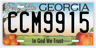 GA license plate CCM9915