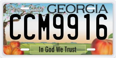 GA license plate CCM9916