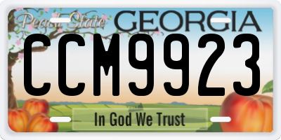 GA license plate CCM9923