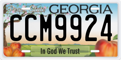 GA license plate CCM9924