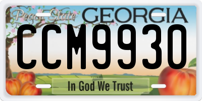 GA license plate CCM9930
