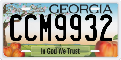 GA license plate CCM9932