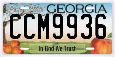 GA license plate CCM9936