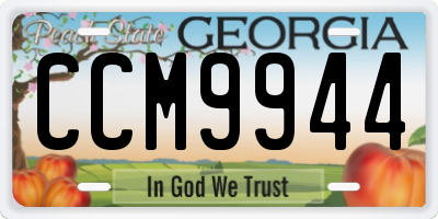 GA license plate CCM9944