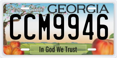 GA license plate CCM9946