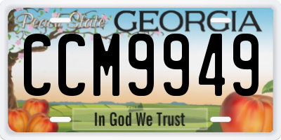 GA license plate CCM9949