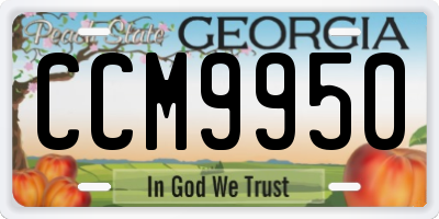 GA license plate CCM9950
