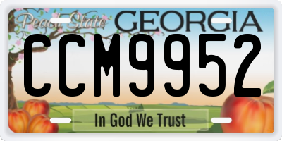 GA license plate CCM9952