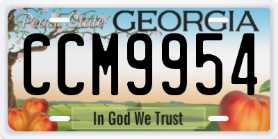 GA license plate CCM9954