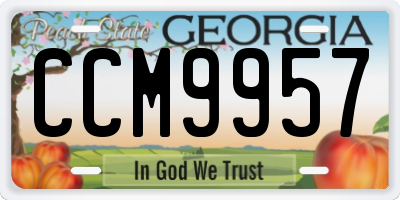GA license plate CCM9957