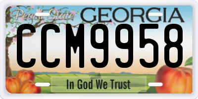 GA license plate CCM9958